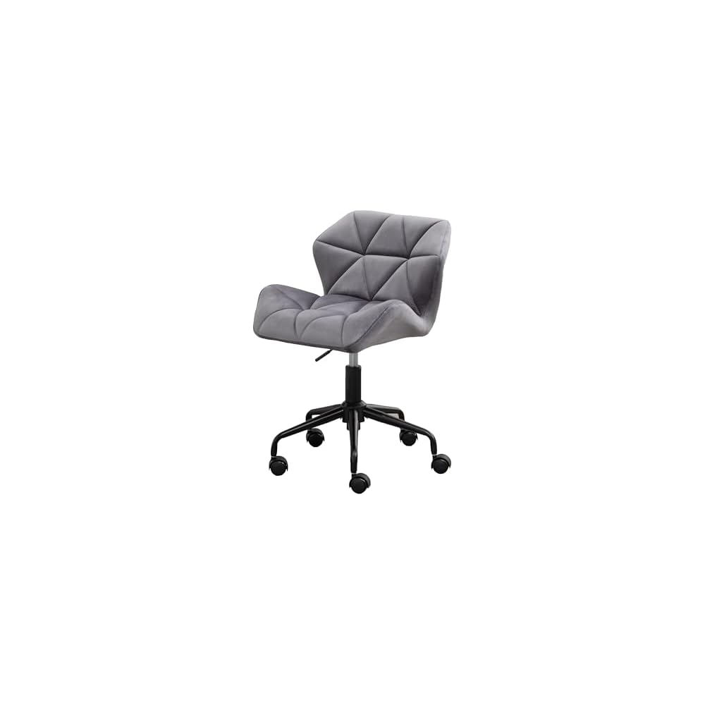 Modern Velvet Office Chair, Quilted Swivel Task Chair with Wheels, Navy Blue Eldon Diamond Tufted Adjustable Office Chair, Tufted Adjustable Swivel Gray