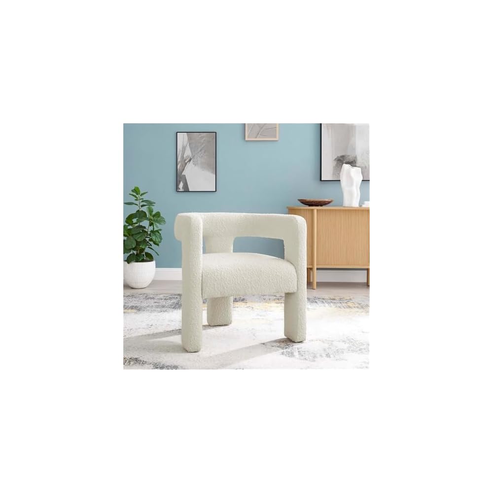 Modway EEI-6479-IVO Kayla Boucle Upholstered Armchair, Ivory