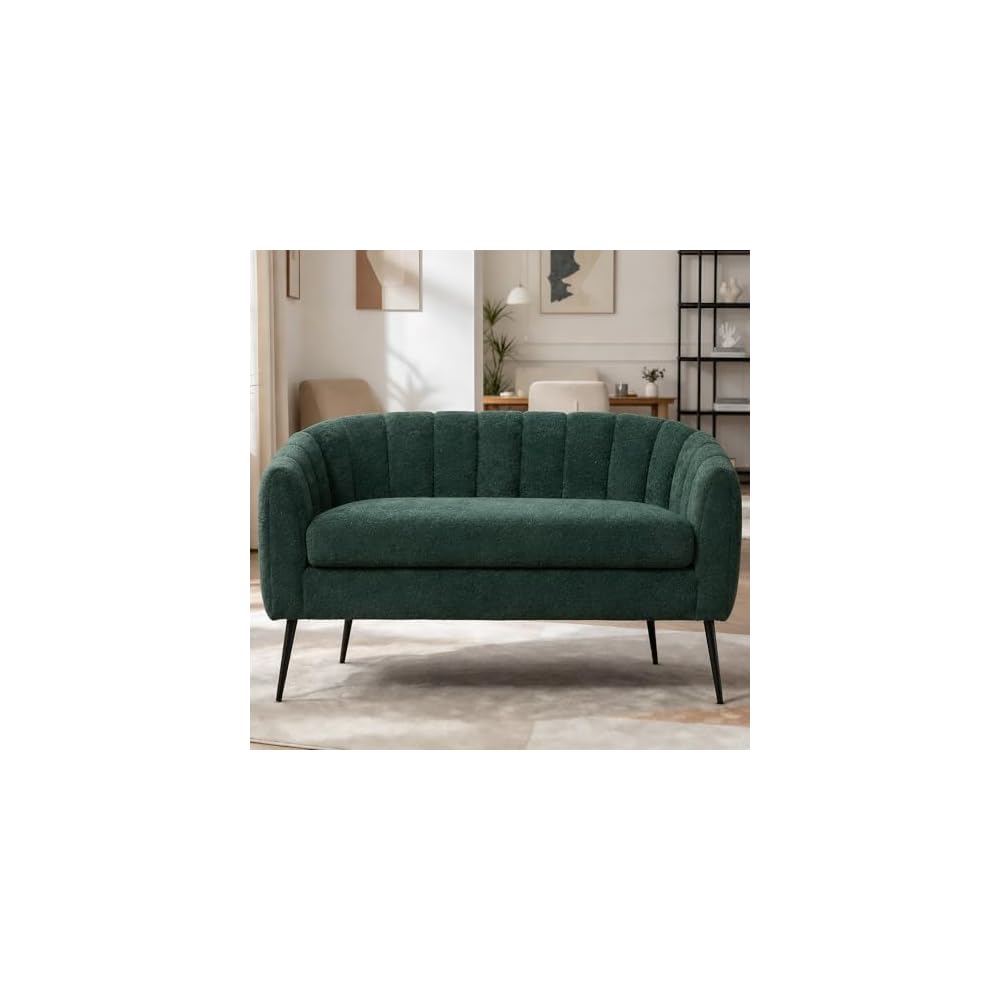 50.2'' Small Boucle Loveseat Sofa for Bedroom Apartment (Green)