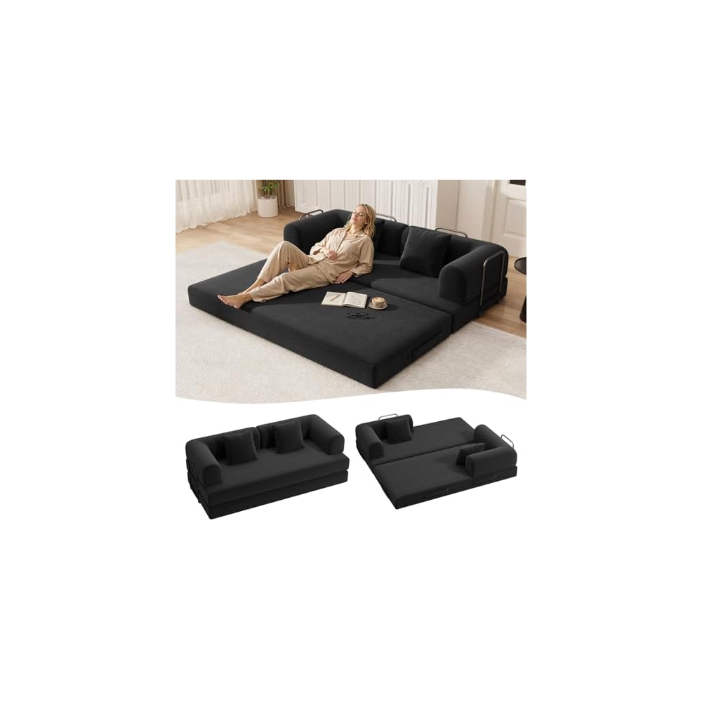 Ahomly 78.8'' Convertible Sofa Bed,5-in-1 Boneless Couch, No Assembly
