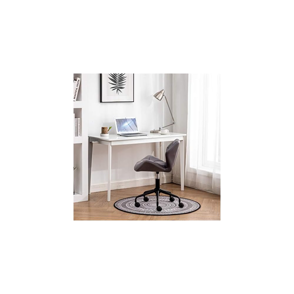 Modern Velvet Office Chair, Quilted Swivel Task Chair with Wheels, Navy Blue Eldon Diamond Tufted Adjustable Office Chair, Tufted Adjustable Swivel Gray