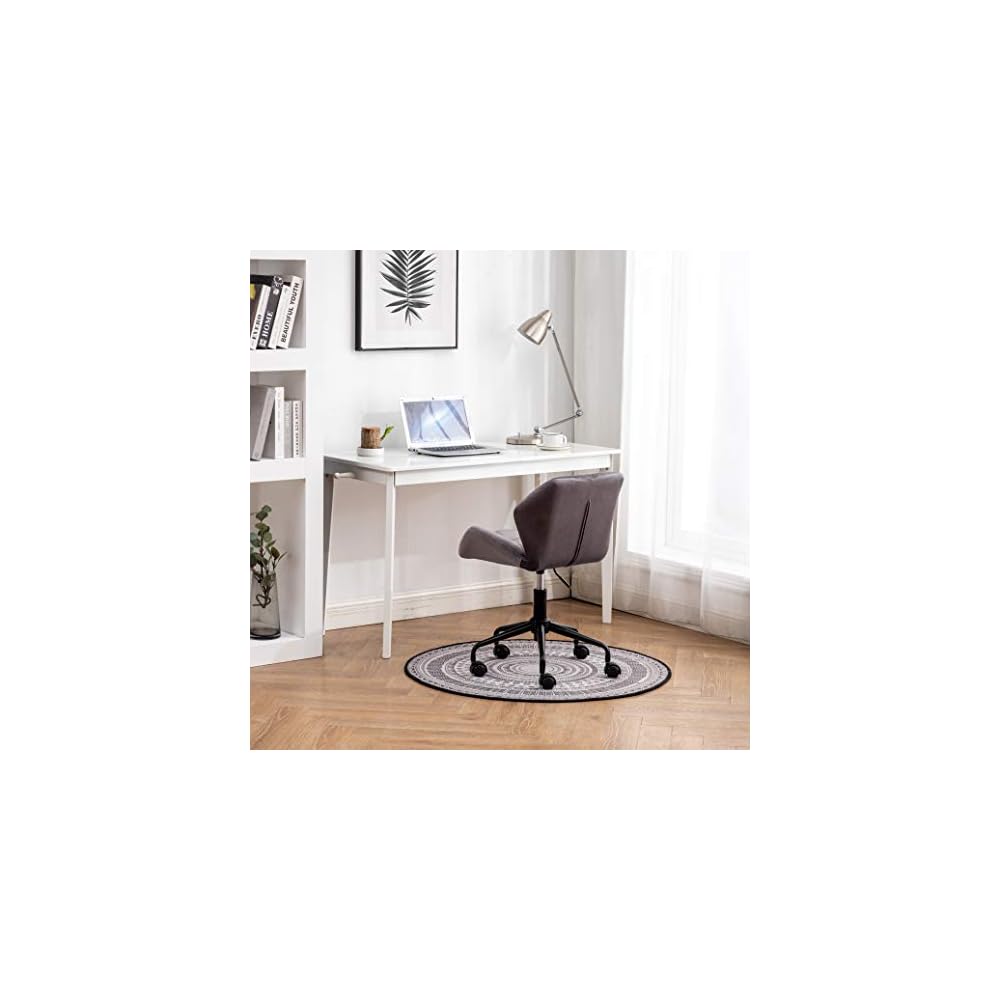 Modern Velvet Office Chair, Quilted Swivel Task Chair with Wheels, Navy Blue Eldon Diamond Tufted Adjustable Office Chair, Tufted Adjustable Swivel Gray