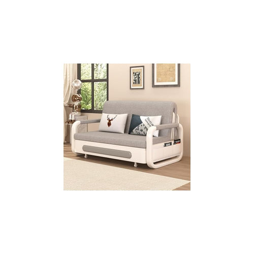 50.3" Pull Out Sofa Bed, Convertible Loveseat Sleeper with Trundle Gray