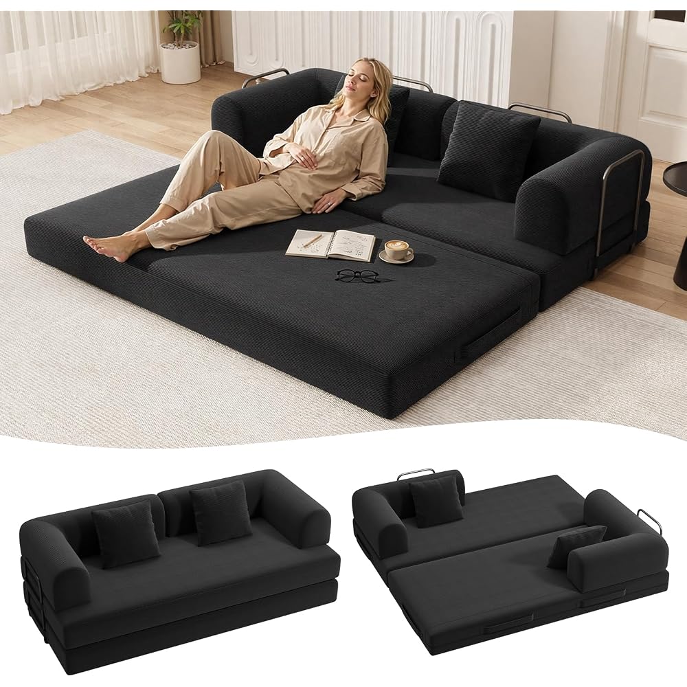 Ahomly 78.8'' Convertible Sofa Bed,5-in-1 Boneless Couch, No Assembly