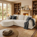 108” Modular Sectional Sofa, Boneless Couches for Living Room, Deep Seat L-Shape Cloud Couch with Chaise,Comfy Sofa Freely Change Configurations No Assembly Required,Soft Plush Corduroy Fabric(Beige)